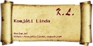 Komjáti Linda névjegykártya